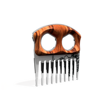 Load image into Gallery viewer, Tiger Wood Stainless Beard Pick